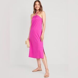 Old Navy Slub-Knit Halter Midi Shift Dress